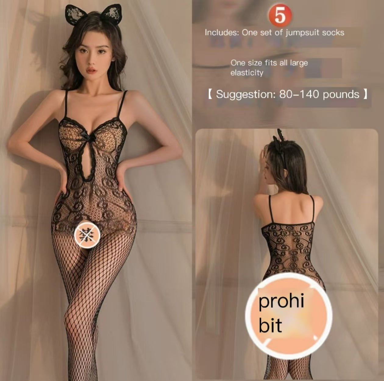 Sheer sexy stockings one - piece netting - BabyFansBabyFans