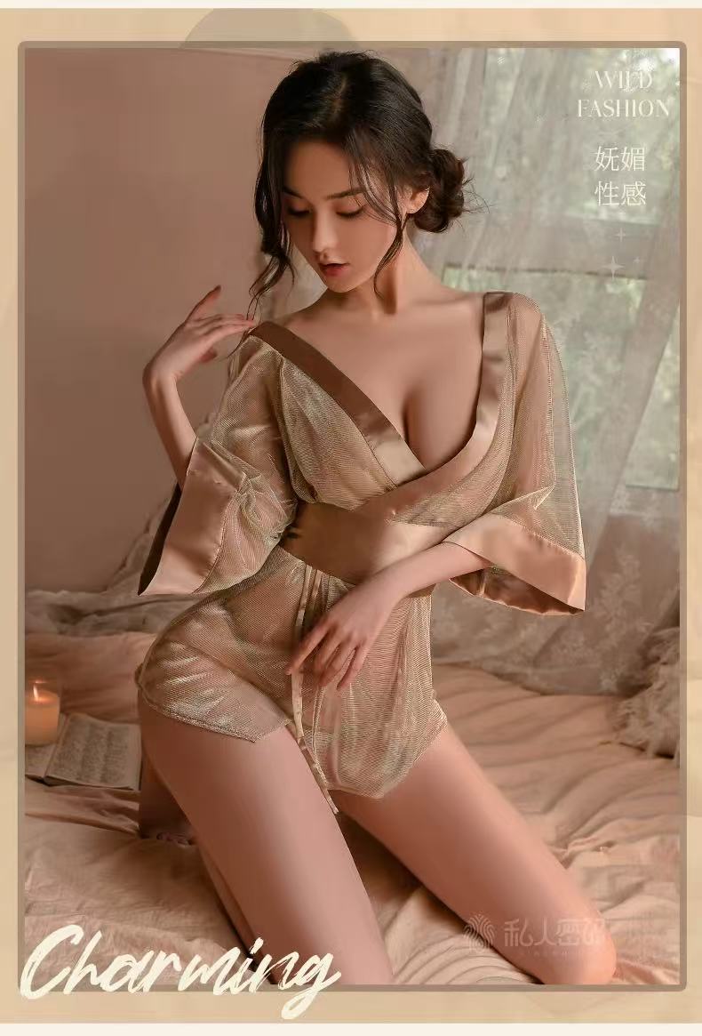 2025 New sexy perspective kimono pajamas - BabyFansBabyFans