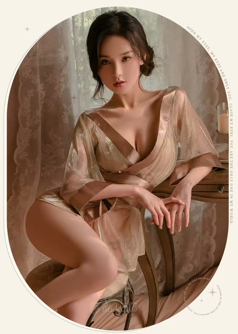 2025 New sexy perspective kimono pajamas - BabyFansBabyFans