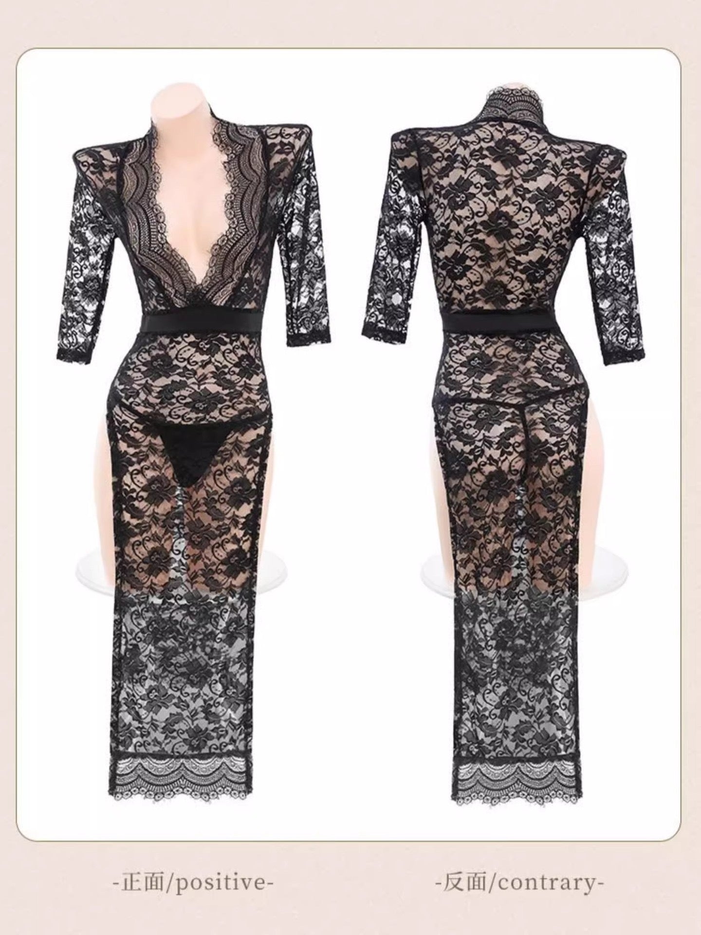 Black lace temptation, hot nightgown - BabyFansBabyFans