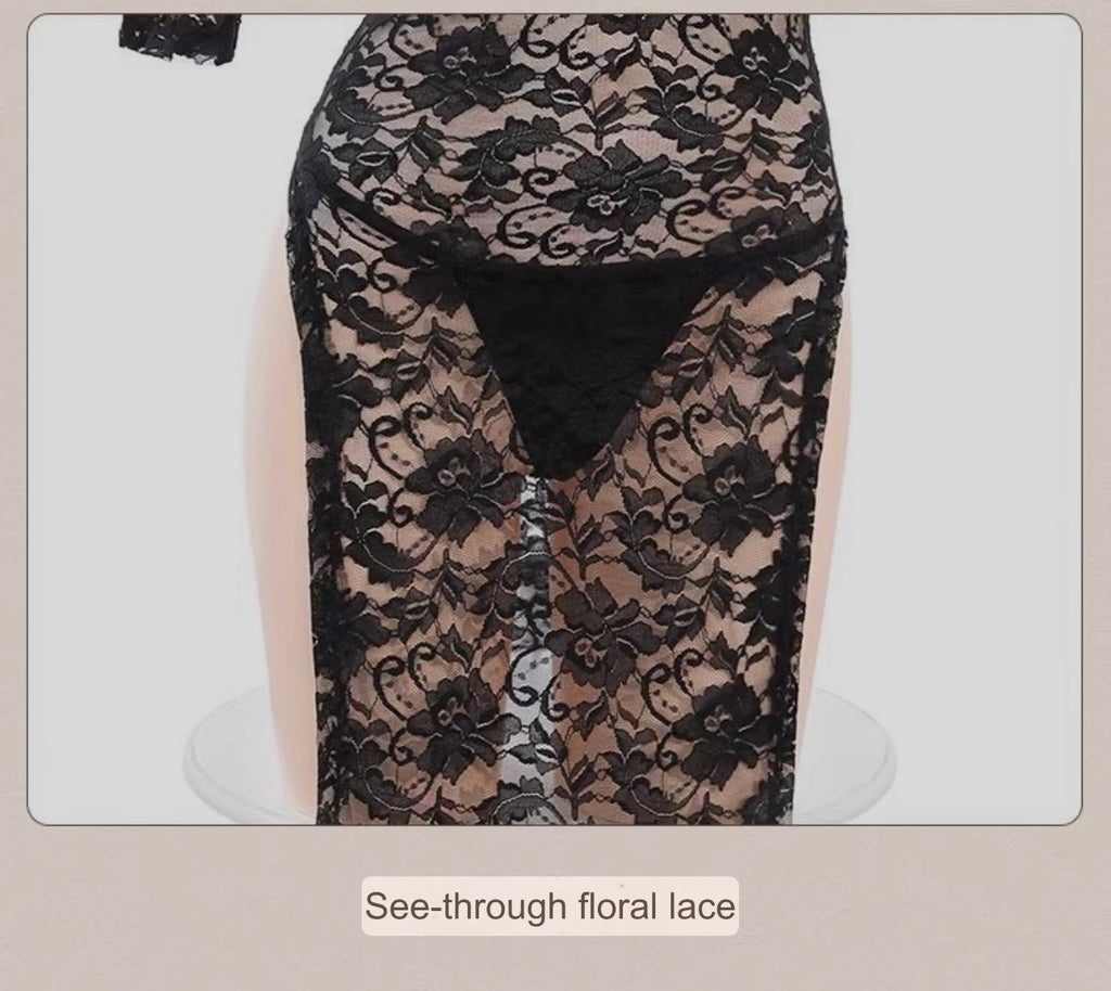 Black lace temptation, hot nightgown - BabyFansBabyFans