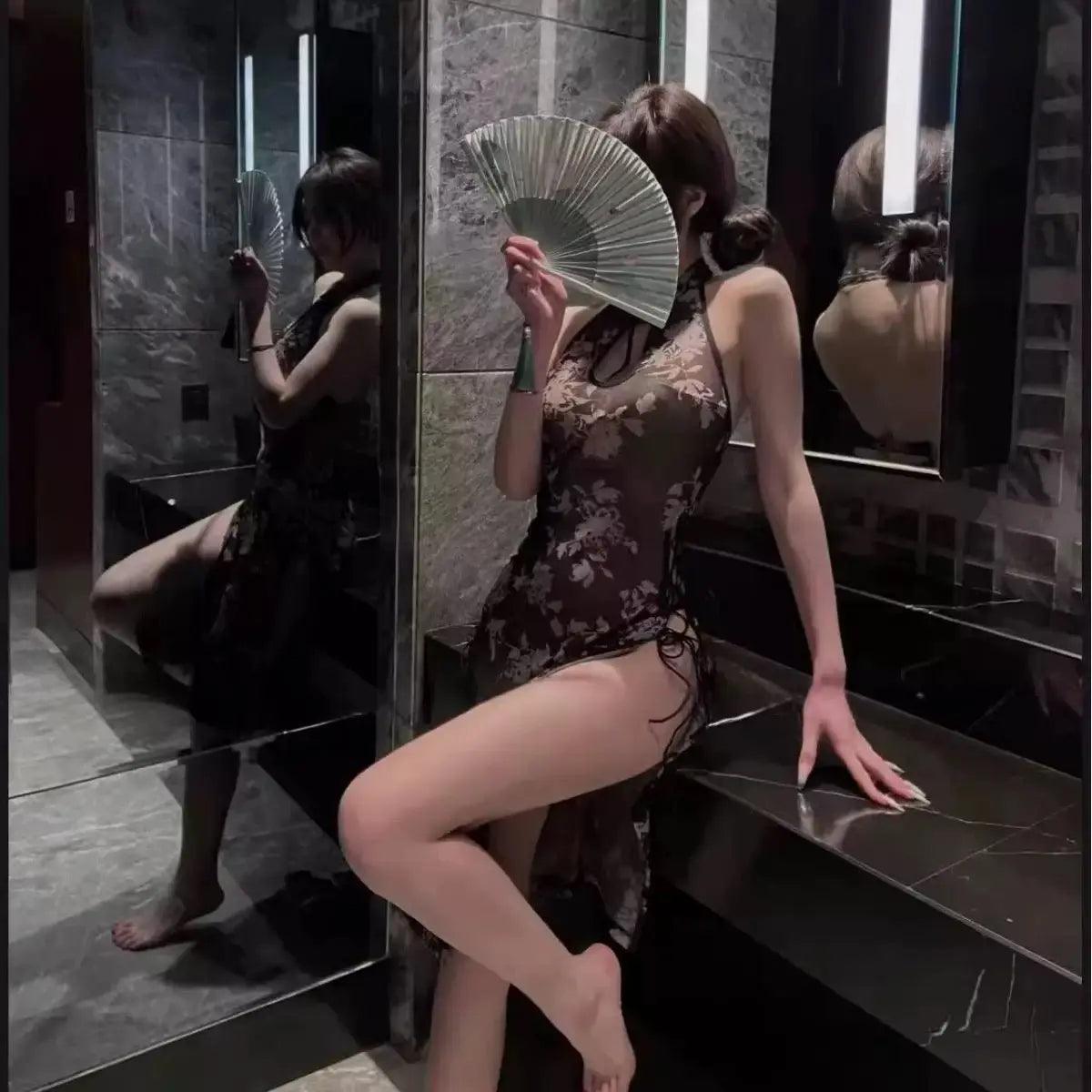 Black temptation Chinese cheongsam - BabyFansBabyFans