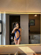 Cross Treasure Blue Hanging Neck Bikini - BabyFansBabyFans