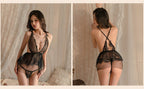 Deep V crotch - free sexy mesh nightdress for small chest bed - BabyFansBabyFans