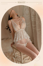 Deep V crotch - free sexy mesh nightdress for small chest bed - BabyFansBabyFans