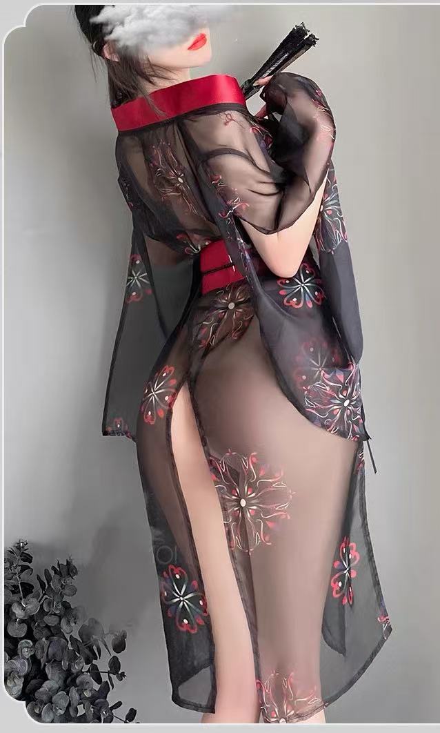 Japanese printed kimono perspective set - BabyFansBabyFans