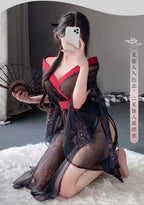 Japanese printed kimono perspective set - BabyFansBabyFans
