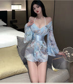 Printed Japanese style bow sexy women's Japanese pajamas - BabyFansBabyFans
