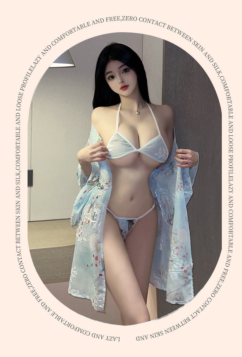 Printed Japanese style bow sexy women's Japanese pajamas - BabyFansBabyFans