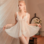 Sexy pajamas hollow straps see - through nightdress - BabyFansBabyFans