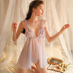 Sexy pajamas hollow straps see - through nightdress - BabyFansBabyFans