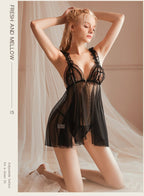 Sexy pajamas hollow straps see - through nightdress - BabyFansBabyFans